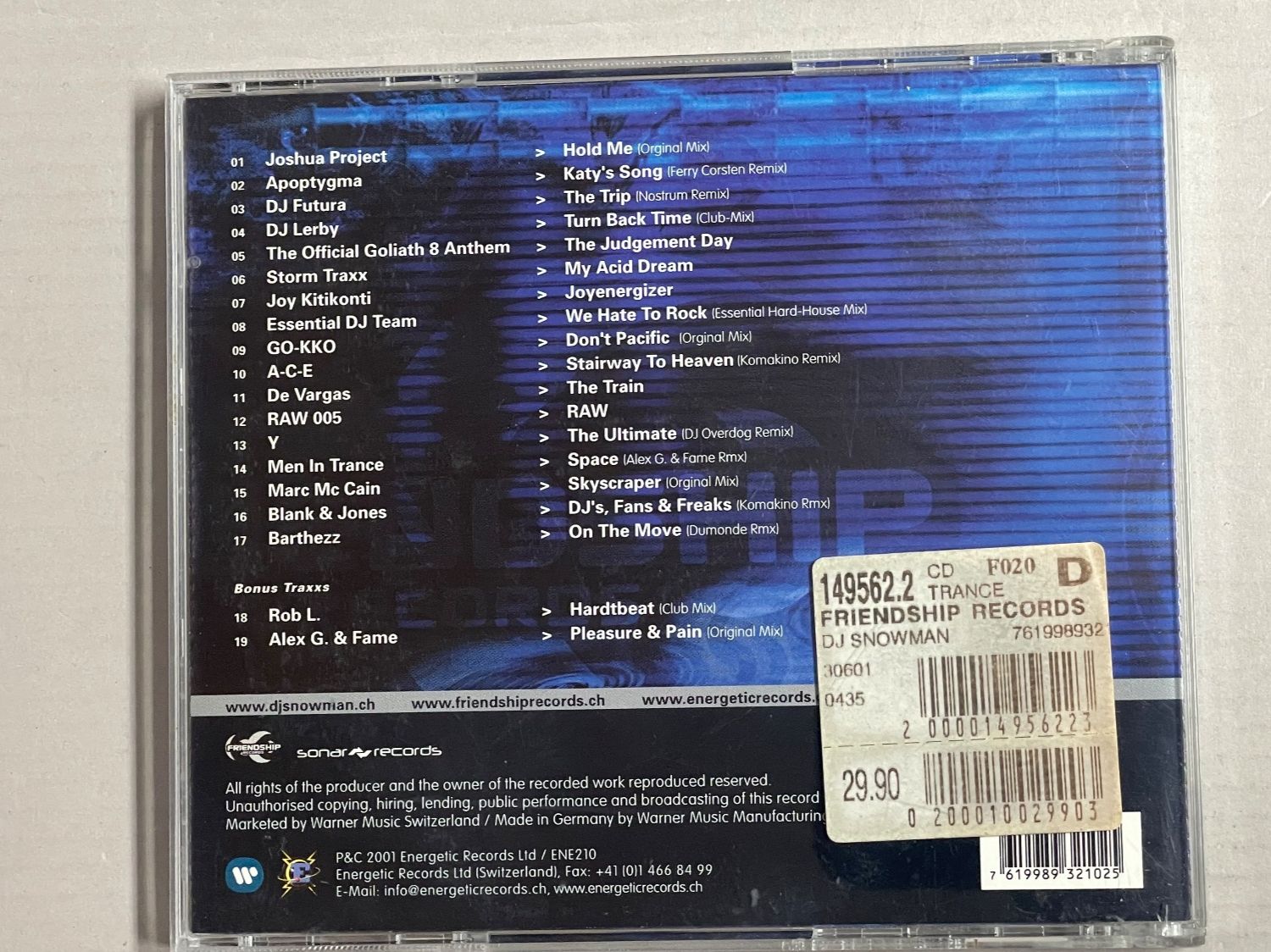 CD: DJ Snowman – Usato da Muri b. Bern venduto da AdidasCollector 1