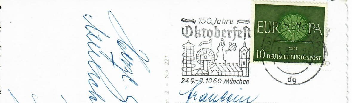 Cartoline postali: Gruss vom Oktoberfest 1960 – Usato da Hochdorf venduto da Ziegel-16 1