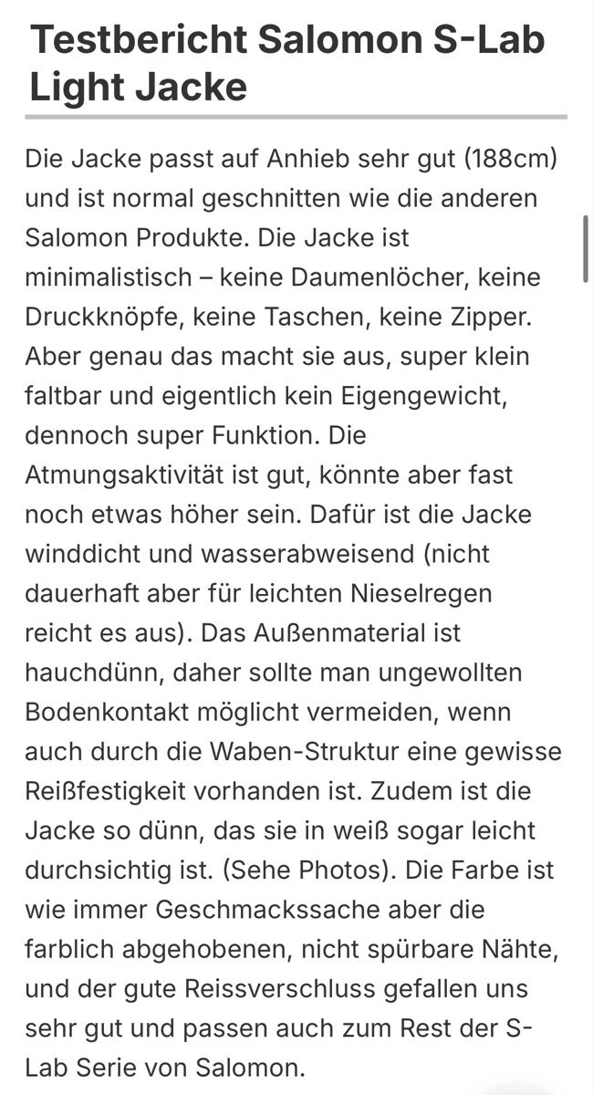 Salomon Giacche: Salomon S-Lab Herrn Grösse S – Nuovo (secondo la descrizione) da Möhlin venduto da Solmari74 4