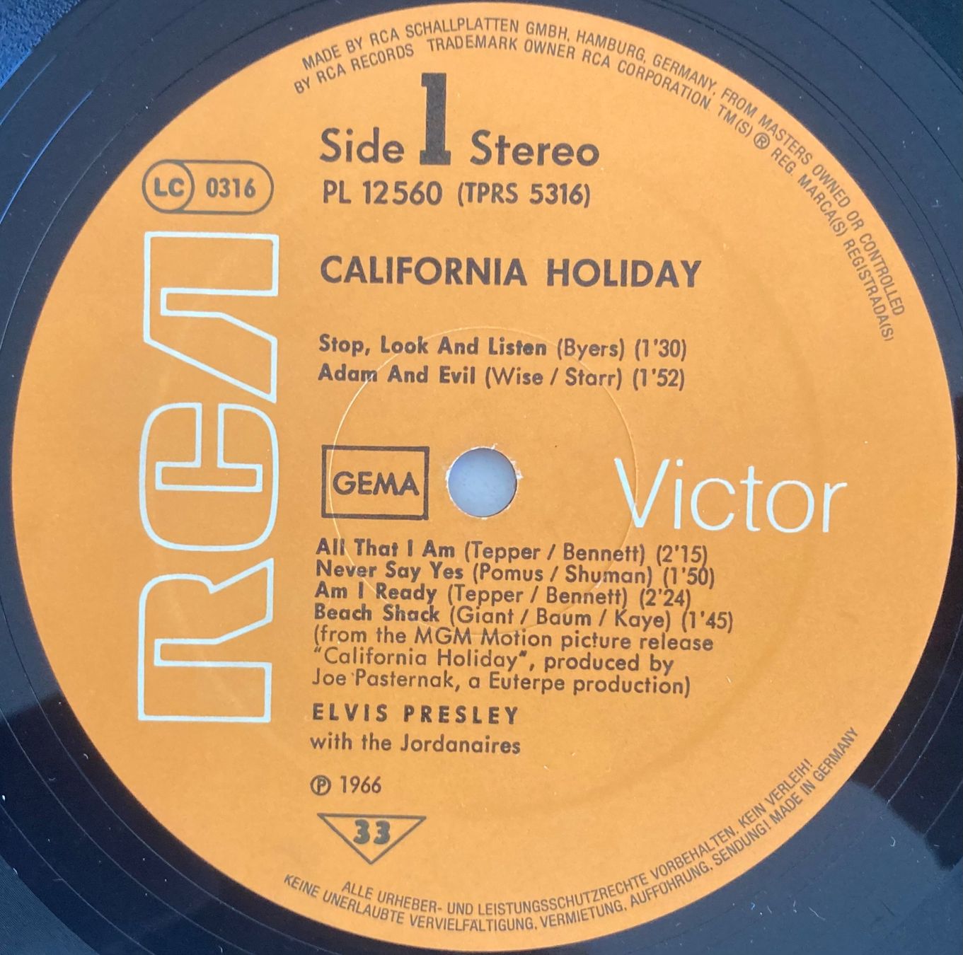 Dischi in vinile: ELVIS PRESLEY - CALIFORNIA HOLIDAY – Usato da Poliez-Pittet venduto da Newtown-Records 2