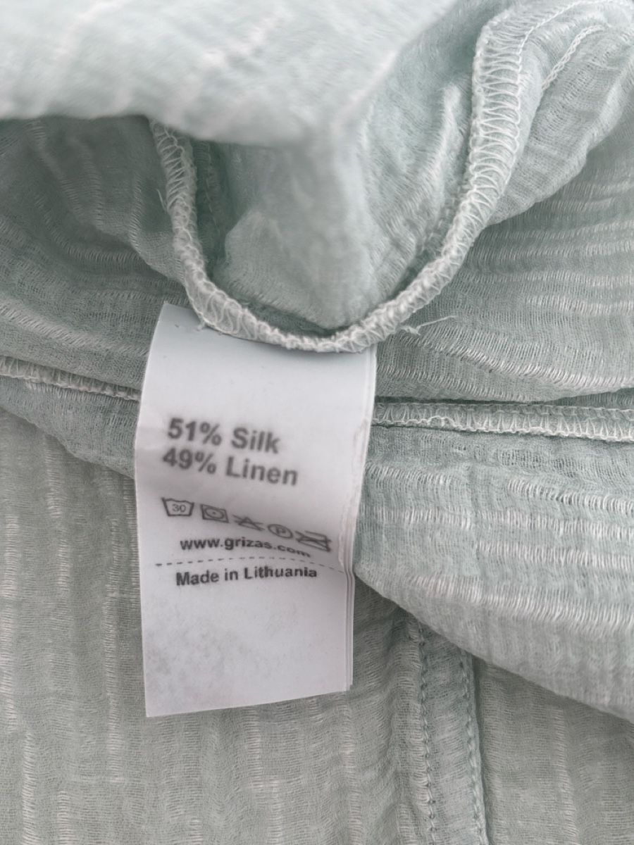 Top: GRIZAS Seide Leinen Top, Mint – Usato da langenthal venduto da rundholz7 7