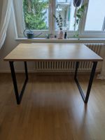 Esstisch Holzoptik mit schwarzem Metallgestell, wie neu