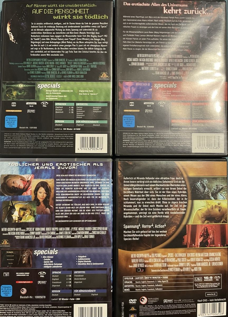 Tous les DVDs: Species 1-4  – D'occasion à Waldenburg par Mimily33 1