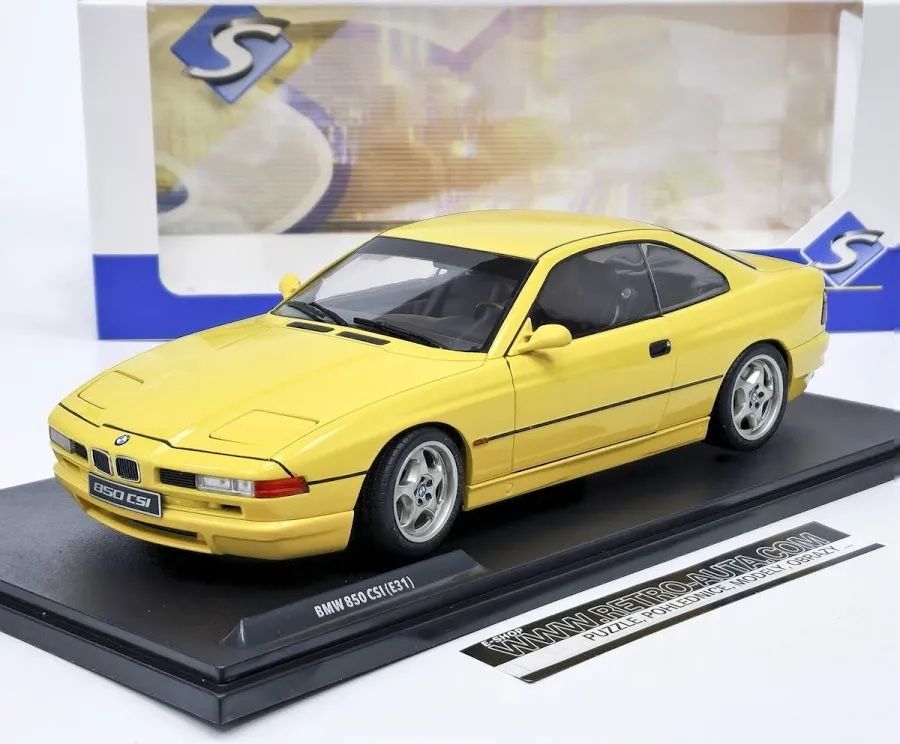 BMW Modellini d'auto: BMW 850 csi gelb E31 1:18 Solido – Nuovo e nell'imballaggio originale da Suhr venduto da Moebelsiralfred 3