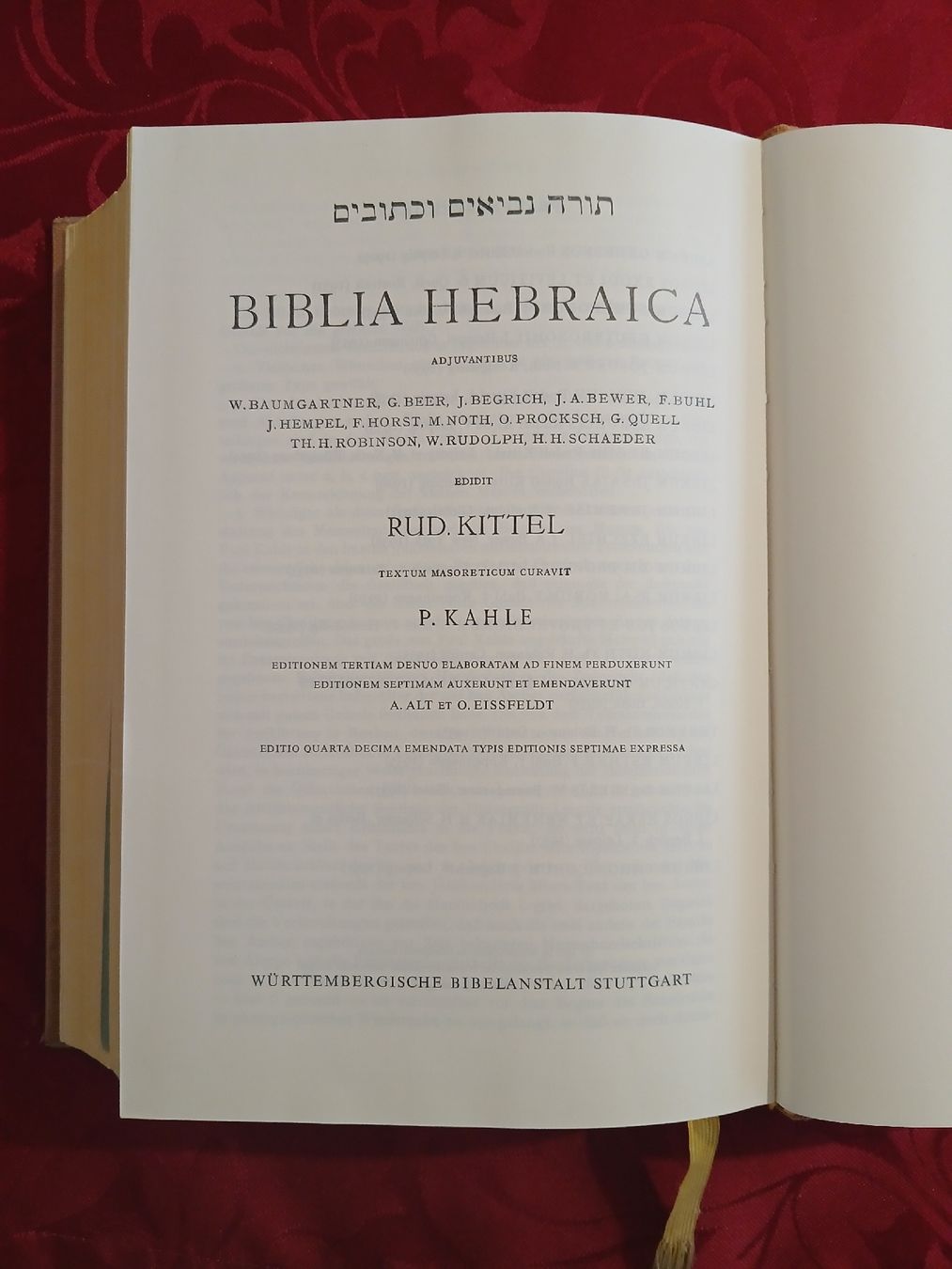 Livres: Biblia Hebraica – D'occasion à Le Sentier par arc_2thy 1