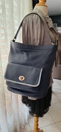 Sac COACH Archive, cuir bleu marine.