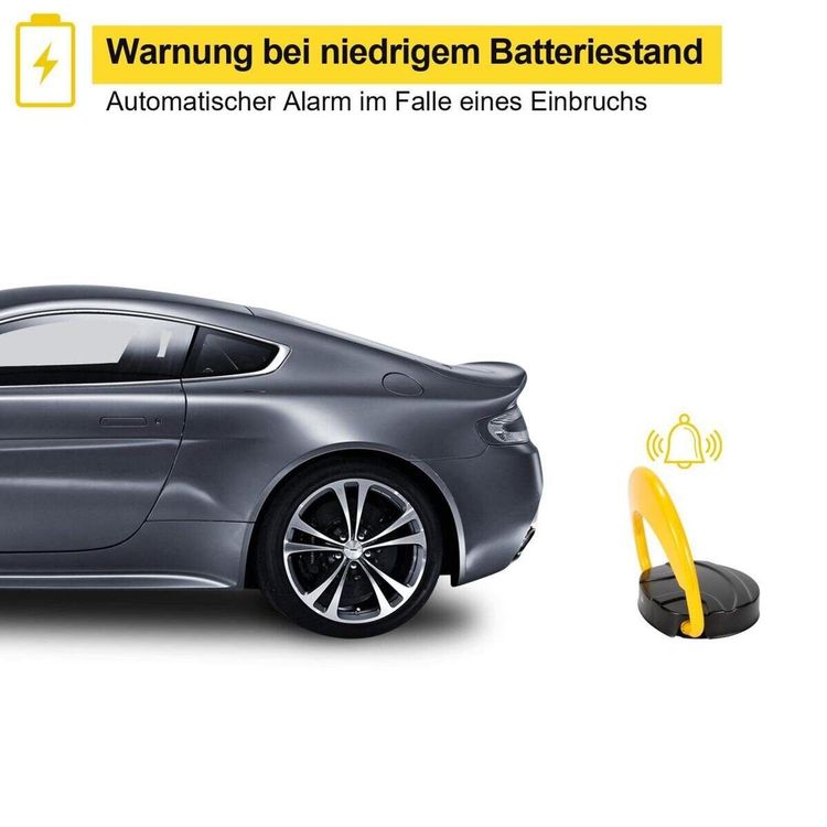 Produktbild von Parkscheibe Elektrisch, 20m Parkplatzsperre Mit Fernbedienung, Antikollision 180° Schwenkarm, Fernbedienung Automatik Klappbar Absperrpfosten, Wasserdicht, Für Parkraumbewirtschaftung In Wohnge, Gelb