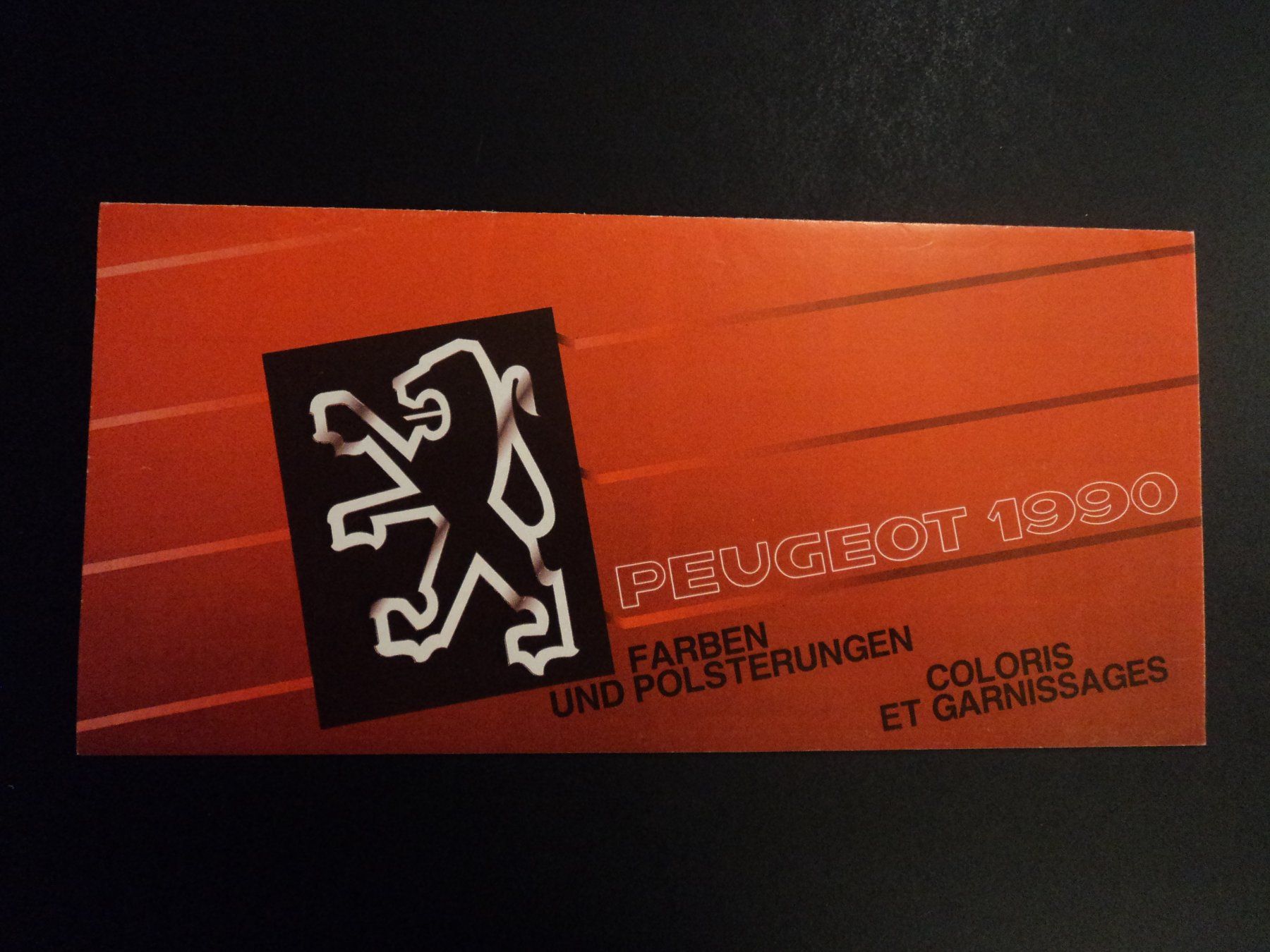 Peugeot Documenti: Prospekt Farben Peugeot 1990 – Usato da Schwarzenburg venduto da modelCARama