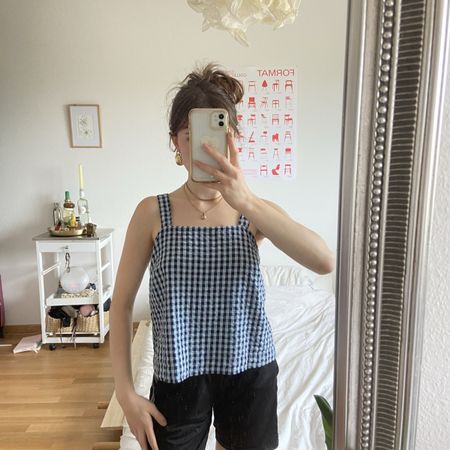 Top JJXX kariert blau weiss Grösse S guter Zustand