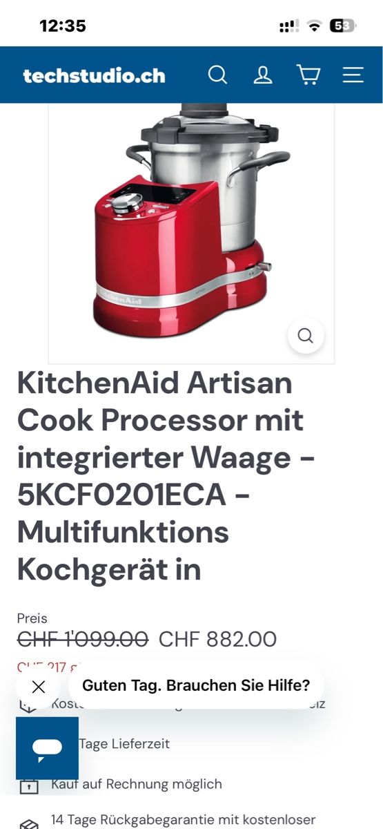 Küchengeräte: KitchenAid Artisan Cook Processor 5KFC0201ECA neuwertig – Gebraucht aus Glis von Sonna 1