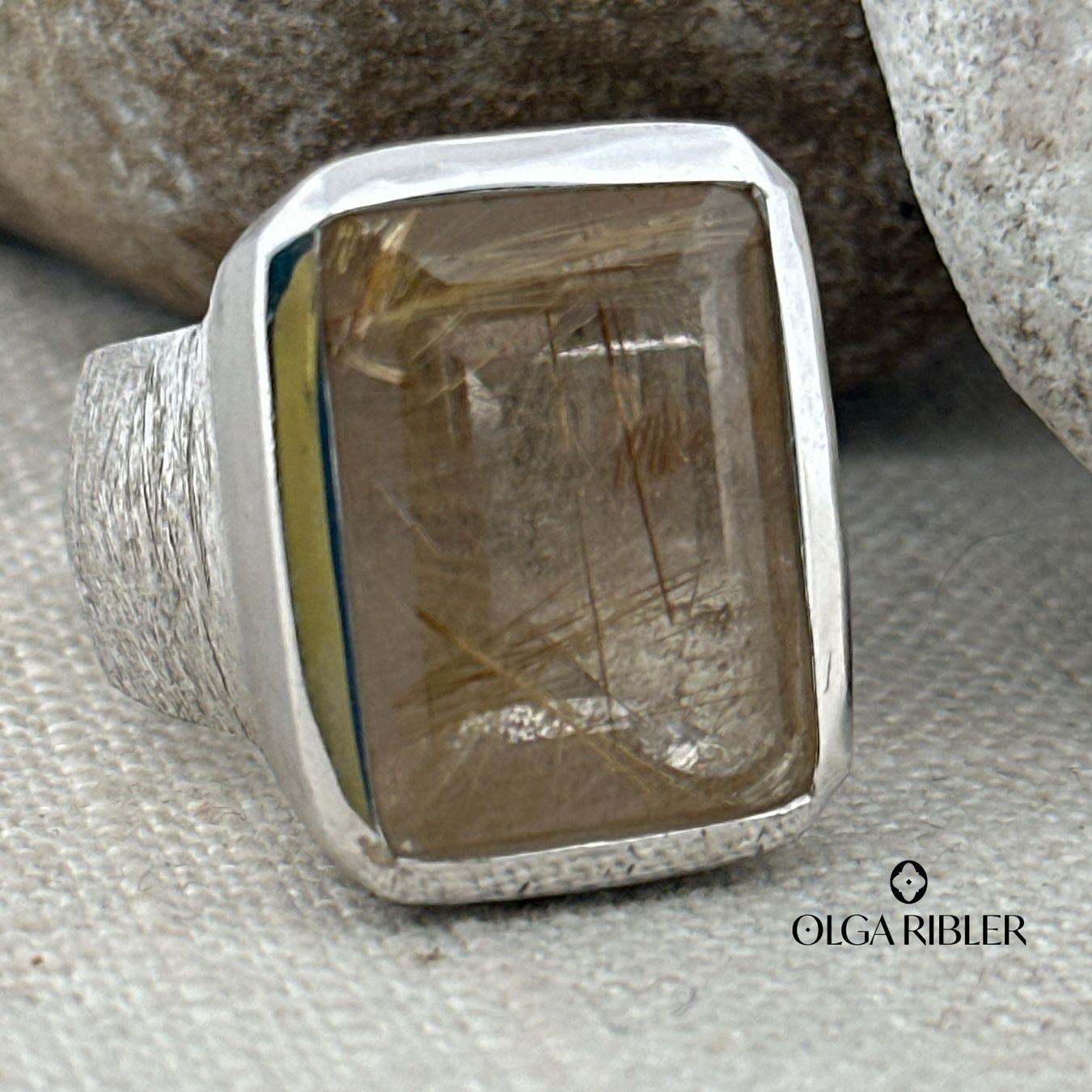 Olga Ribler Anelli: Unikate Silber Ring 925 mit Rutilquarz Grösse 58 – Nuovo (secondo la descrizione) da Luzern venduto da Schmuckoutlet 1