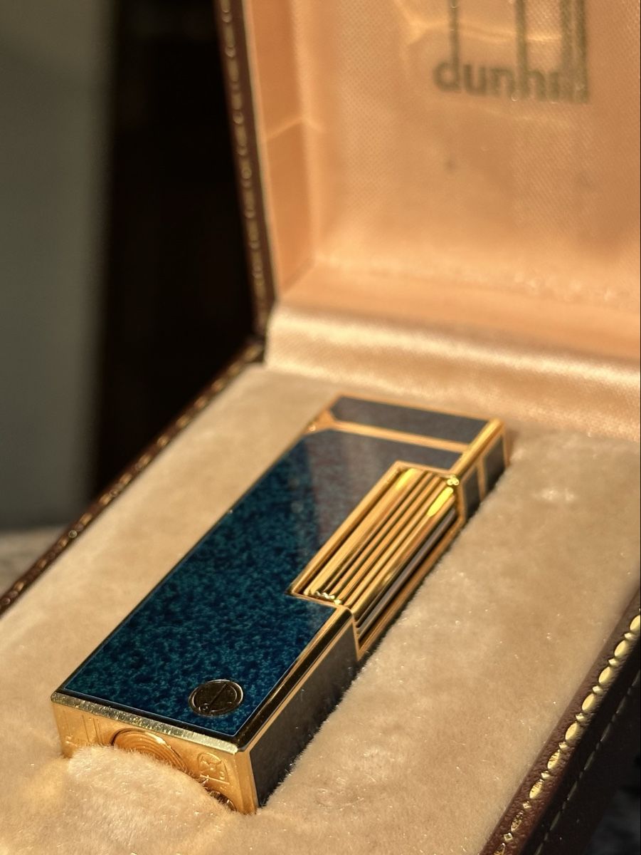 Dunhill Briquets: Dunhill Rollagas Gold Blue Marble Pristine Condition  – Neuf (Voir description) à Zürich par RatsTreasure 9