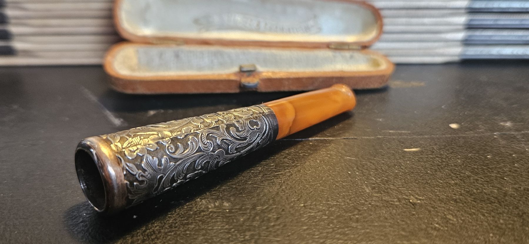 Pipe & Accessori: Antike Zigarettespitze, Silber & Bernstein – Usato da Belp venduto da Ginus85 2