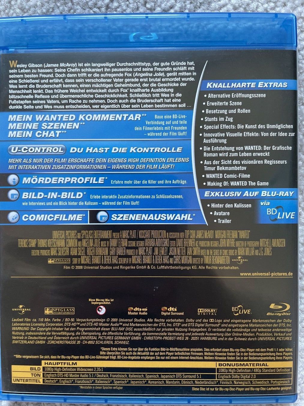 Tutti i DVDs: [Blu-ray] Wanted (2008) – Usato da Frasnacht venduto da GracyStore 1