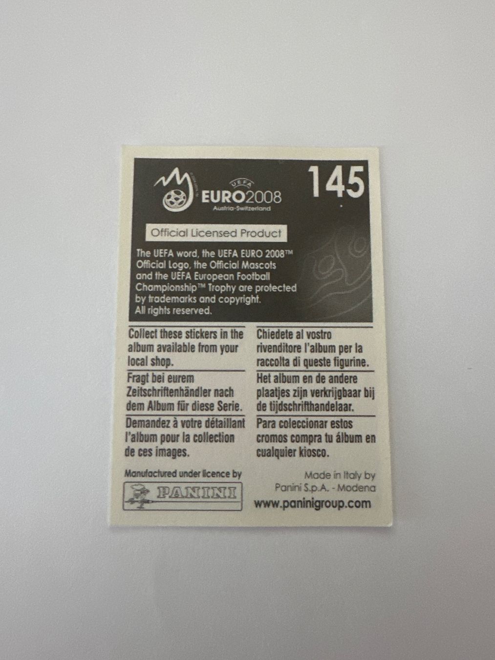 Panini Cartes à collectionner: Panini UEFA EM 2008 Sticker - Nr. 145 – D'occasion à Sulz AG par DealWerk 1