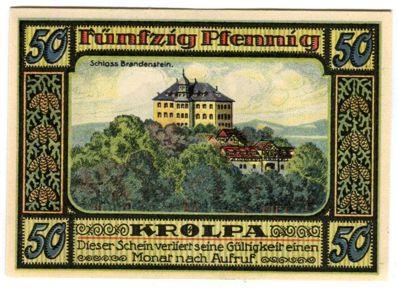 Banknoten: Notgeld "50 Pfennig. Ziegenrück 1921" – Gebraucht aus Basel von Butsch5