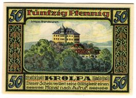 Notgeld "50 Pfennig. Ziegenrück 1921"