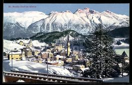 AK St. Moritz-Dorf, Teilansicht im winter