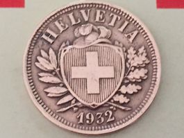 2 Rappen 1932 vz, nur 1,5 Mio!