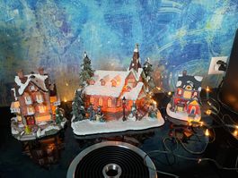 Weihnachtsdeko Häuser Winterlandschaft Weihnacht Fensterdeko