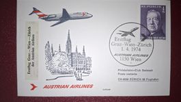 Swissair Graz - Wien - Zürich 01.04.1974