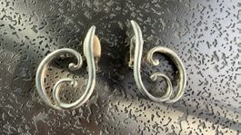 Elegante Vintage Ohrclips, Silberfarben, Top Zustand!