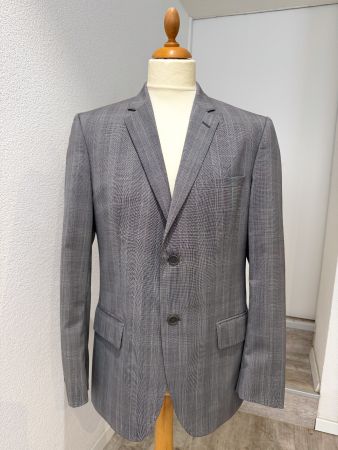 Matinique Sakko Blazer Grau Kariert Gr. 50 Schurwolle