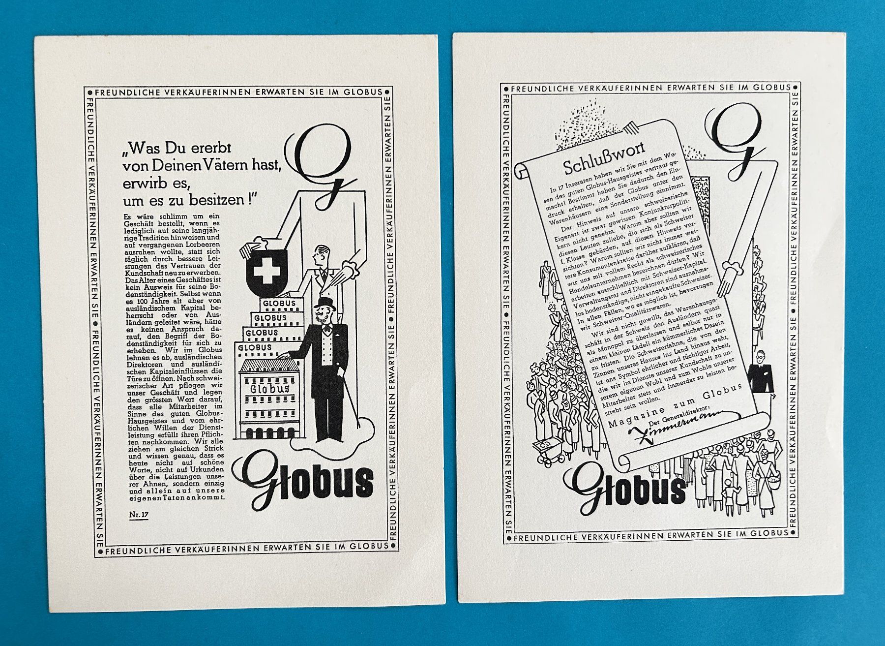 Posters & Illustrations: SAMMLUNG GLOBUS INSERATE 1932/33 – D'occasion à Zürich par Domus09 9