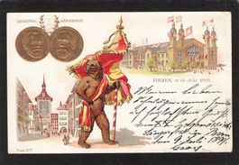Prägekarte Eidg. Sängerfest  Bern 1899 , gel.1899,Bärenkarte