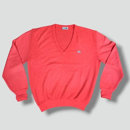 Lacoste vintage v-neck knitted sweatshirt retro strickpullov