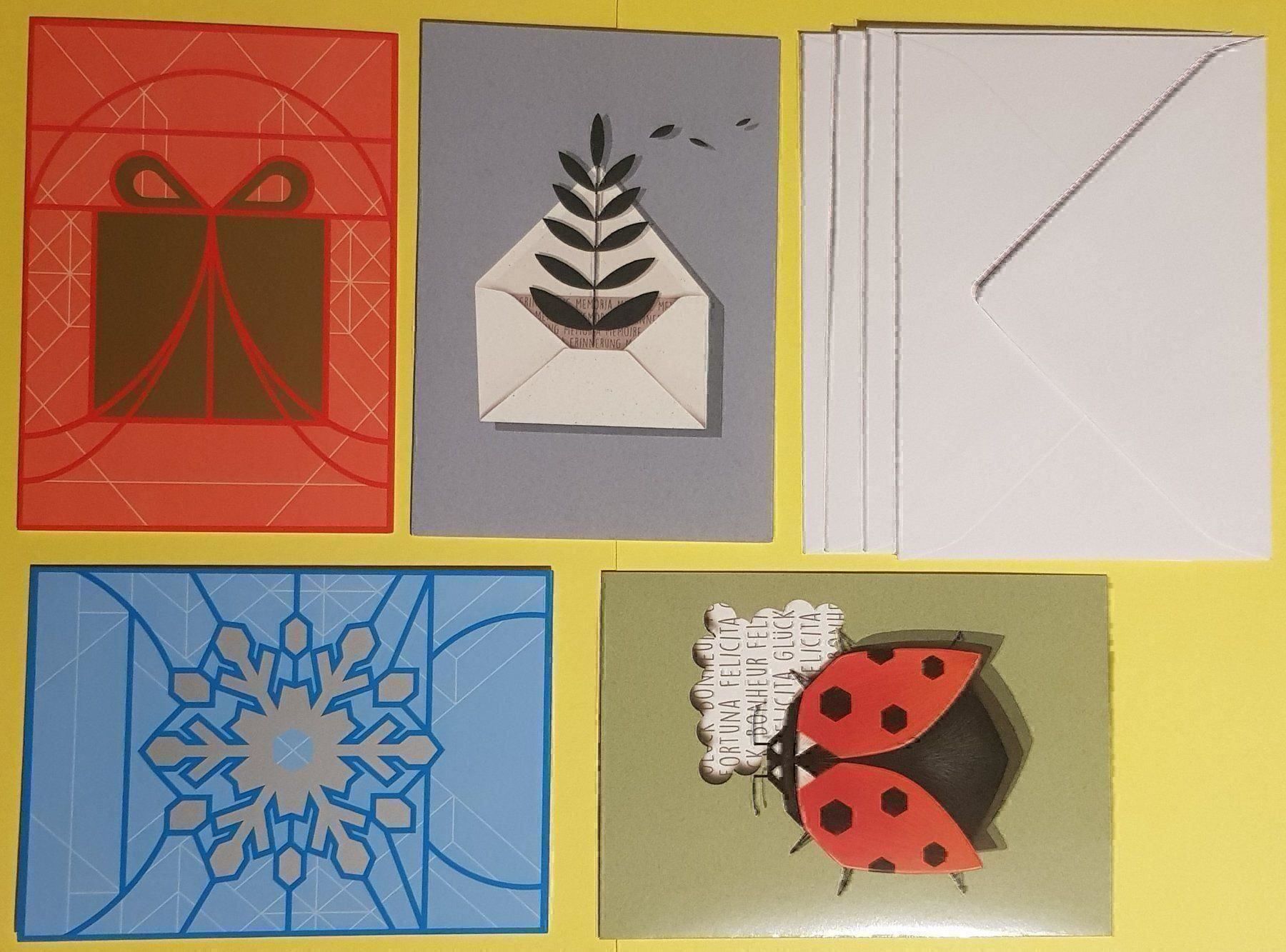 Cartoline: 4 Grusskarten mit Couvert (NEU) – Nuovo e nell'imballaggio originale da Zürich venduto da Avd