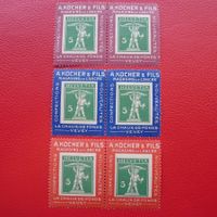 KOCHERMARKEN: 1909 - seltene PAARE: Nr. 2a+2b+2d