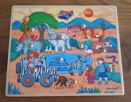 *SAFARI - HOLZ - PUZZLE* MIT GRIFFEN/HINTERGRUND/24 X 29CM