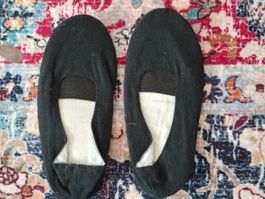 Kinder Hüttenschuhe, Stoffschuhe, Schwarz, 20 cm