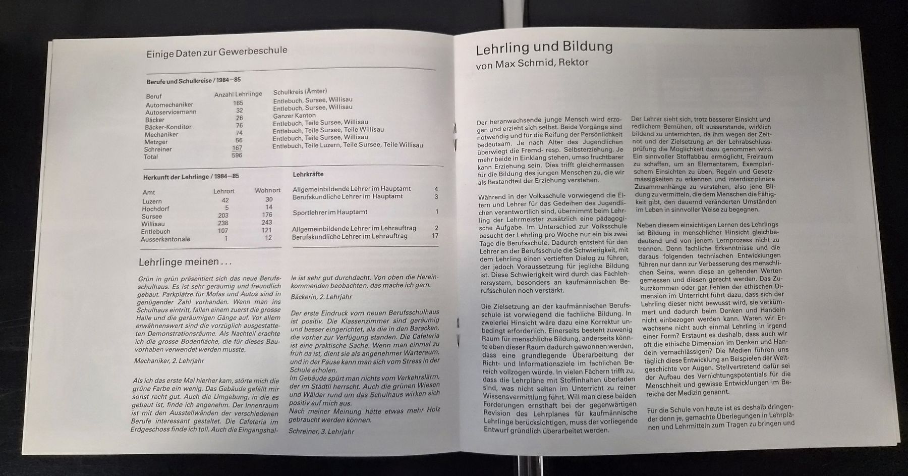 Riviste & Magazine: Broschüre Berufsschulen Willisau Baugeschichte 1985 – Nuovo (secondo la descrizione) da Melchnau venduto da Fishel 6