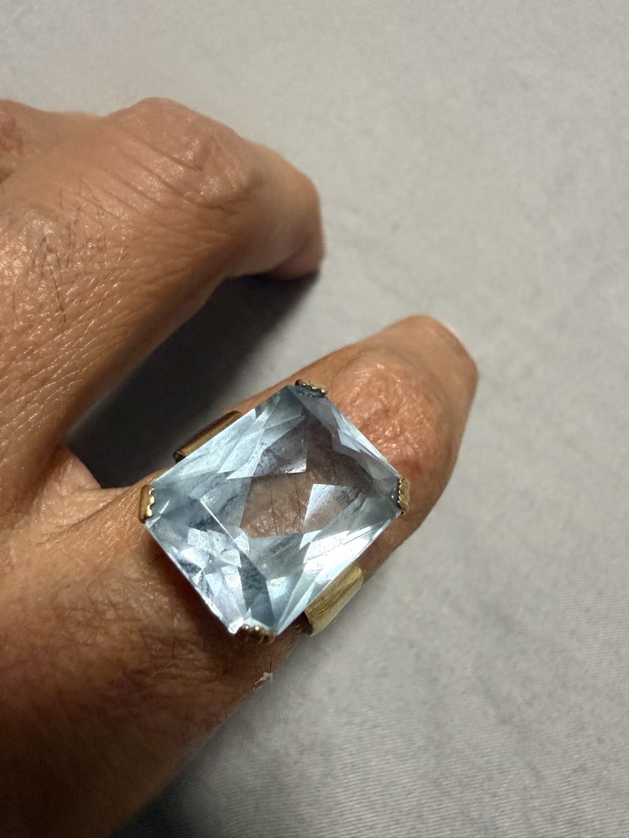 Ringe: Antiker Gold Ring mit Aquamarin – Gebraucht aus Oberhof von RealStone 3