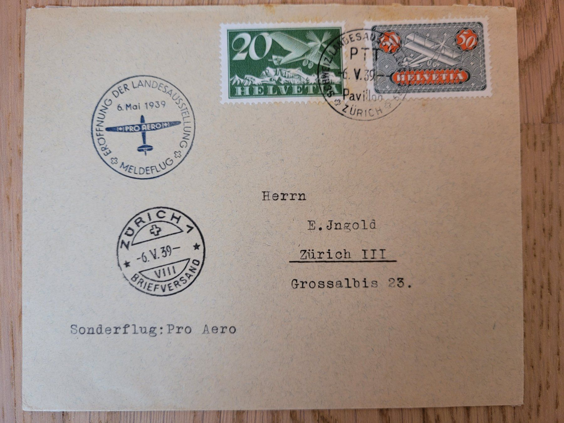 Tutti i francobolli: Flugpost, Pro Aero vom 06.10.39, schöne Stempel – Usato da Niederwil SG venduto da kaseopeia