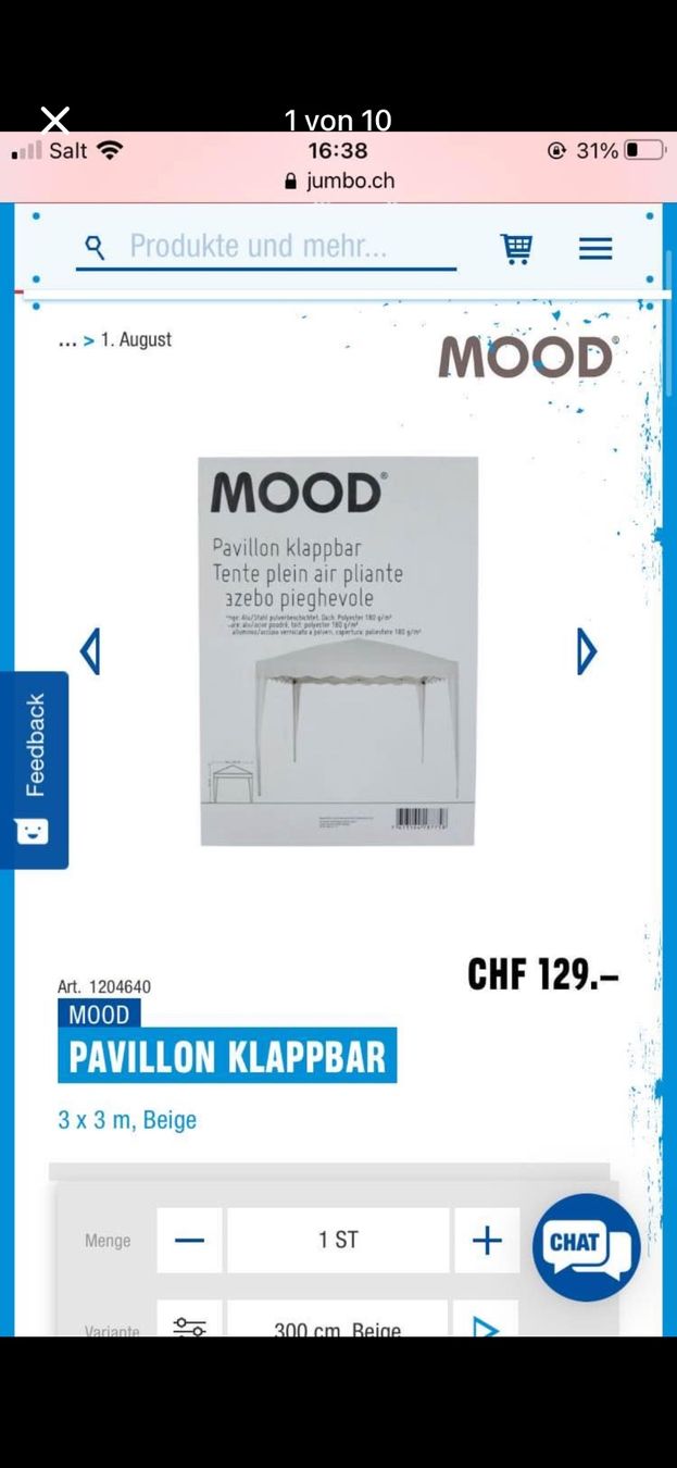 Tende & Padiglioni: Pavillon NEU zu verkaufen – Nuovo (secondo la descrizione) da Effretikon venduto da Pinky3117 1
