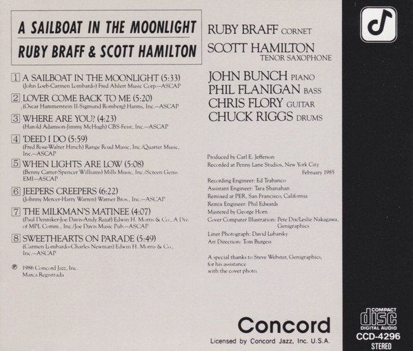 CD: Scott Hamilton [Concord] Ruby Braff, John bunch, Chris Flory – Usato da Unterbäch VS venduto da cond 1