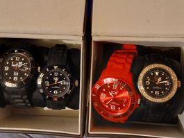 4 verschiedene ICE-watch Uhren