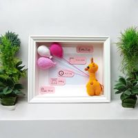 Geschenkset im Rahmen zur Geburt personalisiert