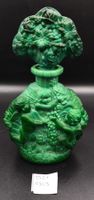 Antiker Art Deco Parfümflakon – Malachitglas mit Putten