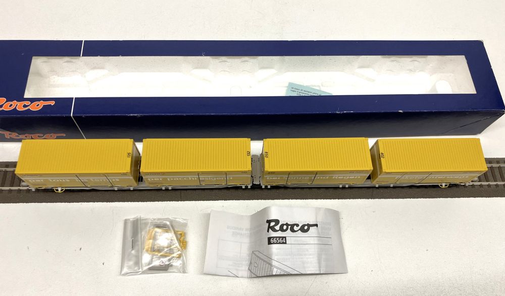 Roco 66564 SBB = Tragwagen SBB mit 4 Container Post (Neu und ...