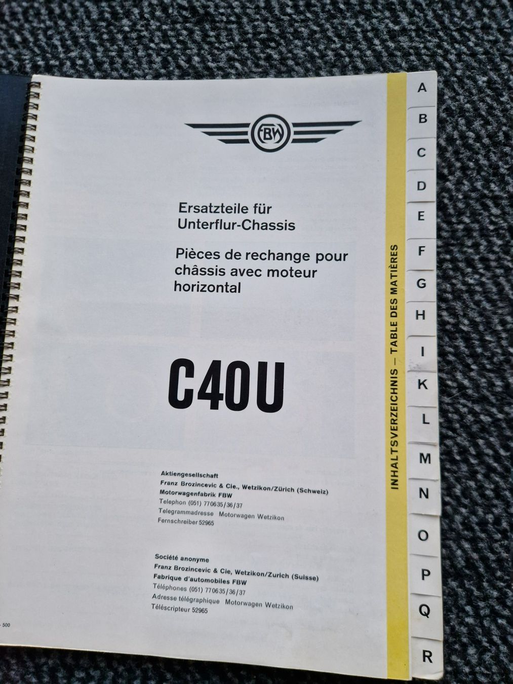 FBW Autocarri: Original Ersatzteilliste FBW C40U Chassis, LKW, Oldtimer – Usato da Dürnten venduto da Bachtel84 1