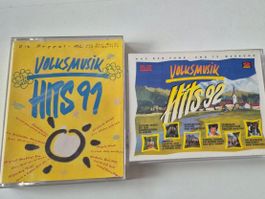 2er SET Doppel Musikkassetten, Volksmusik Hits 91/92