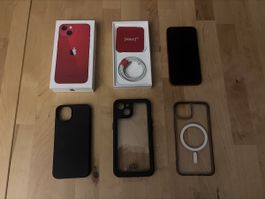 iPhone 13 rouge (PRODUCT)RED  avec coques