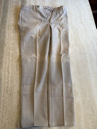 Franck Namani trousers beige cotton straight cut