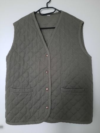 Steppweste/Steppgilet Cordoptik, wattiert, khaki, Gr. 38/40