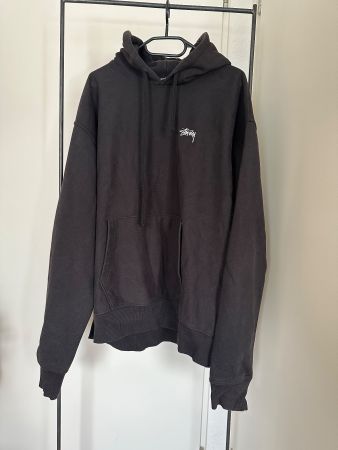 Stussy Stock Logo Hoodie Washed Black
