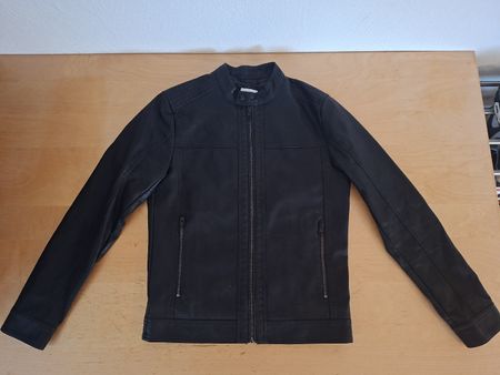 Jack & Jones Herren Lederjacke Gr. S – Schwarz